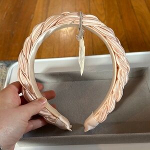 Elegant Braided Headband in Light Pink